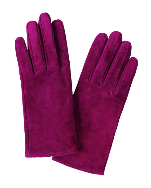istock Pink suede shammy leather  gloves isolated on white 824820474