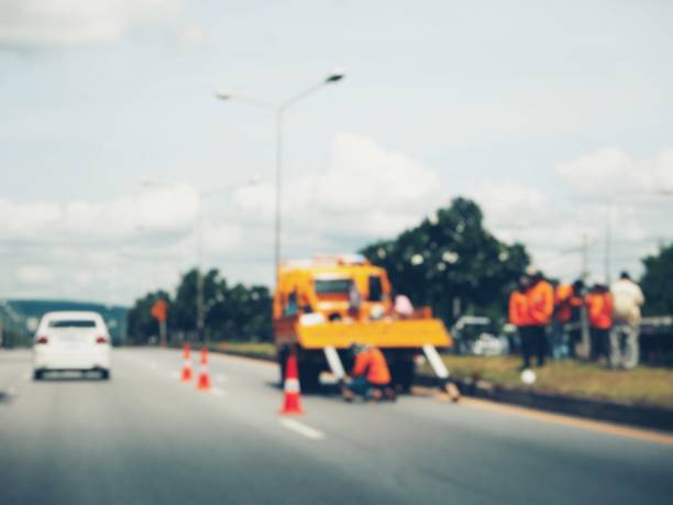 istock Blurred of truck on road 824824756