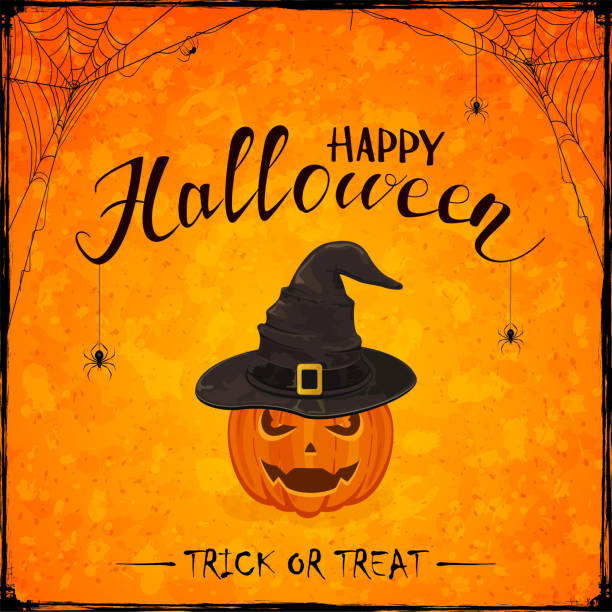2er-Set Halloween-Deko – Kürbis-Zauberer-Hüte, Vorinstalliert, Zum Aufhängen Innen & Außen