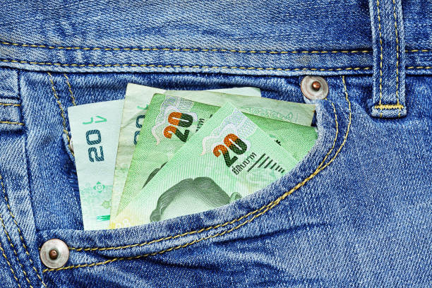 istock Thailand money in front jeans pocket 824827844