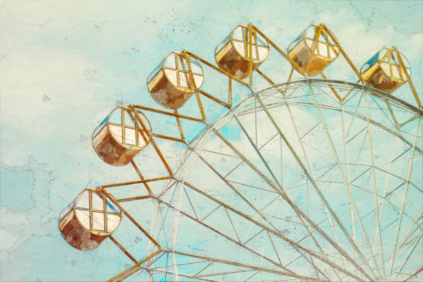 istock Concept, Sketch Ferris Wheel over blue Sky 824831318