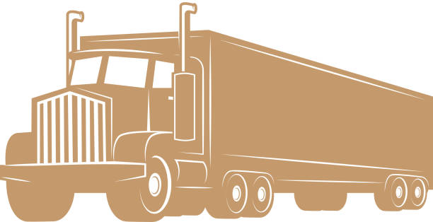 Cargo truck illustration isolated on white background. Design elements for label, emblem, sign, brand mark. Vector illustration. Cargo truck illustration isolated on white background. Design elements for label, emblem, sign, brand mark. Vector illustration. truck trucking car van stock illustrations