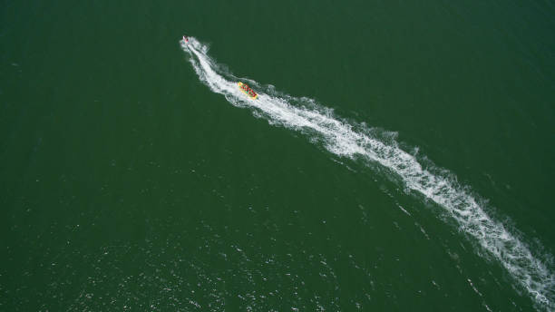 istock Boat in the sea view from above 824846670