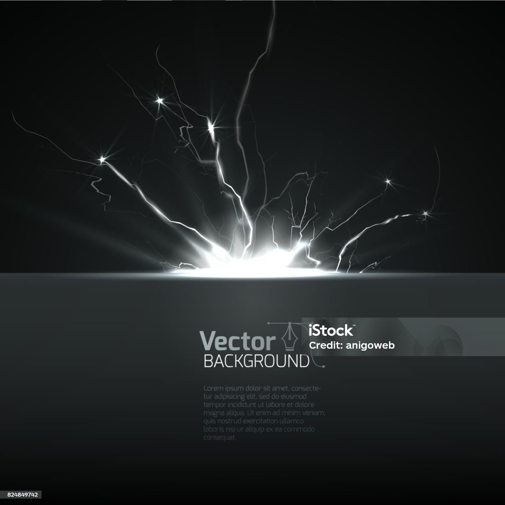 Blitzschlag, Blitzschlag abstrakten Hintergrund - Lizenzfrei Elektrizität Vektorgrafik