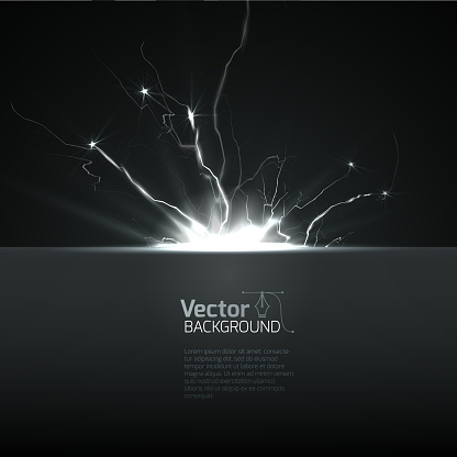 Lightning strike, Lightning abstract background. Vector illustration.