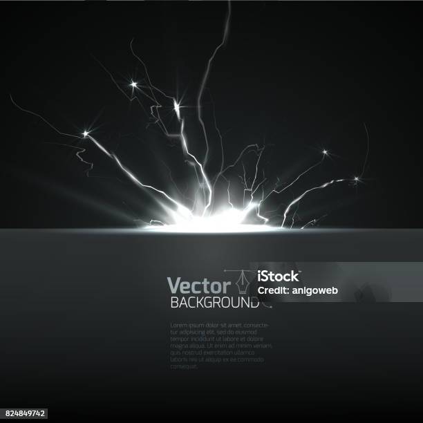 Lightning Strike Lightning Abstract Background Stock Illustration - Download Image Now - Electricity, Lightning, Authority