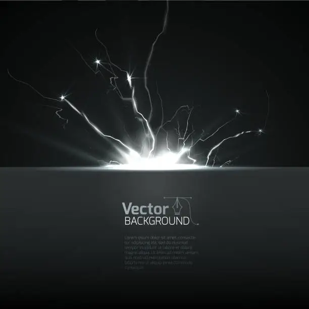Vector illustration of Lightning strike, Lightning abstract background