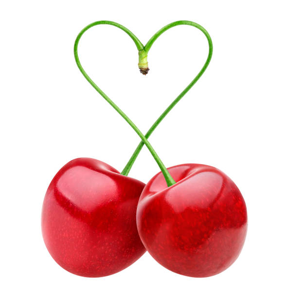 Heart Shape From Two Cherries Over White Stock Photo - Download Image Now -  Cherry, Heart Shape, Fruit - iStock