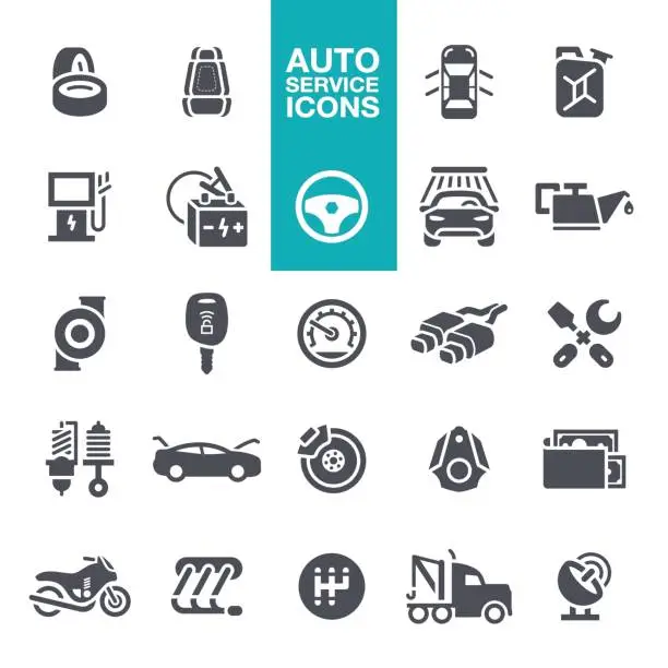 Vector illustration of Auto service icons