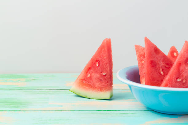 istock Watermelon on wooden table. Summer holiday concept 824865010