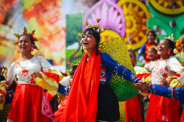 Indak Indak sa Kadalanan 2016 Indak Indak sa Kadalanan 2016 a street dancing colorful festival of Davao City celebrating the thanksgiving for the gifts of nature and the wealth of culture. Celebrating every month of august. davao city stock pictures, royalty-free photos & images