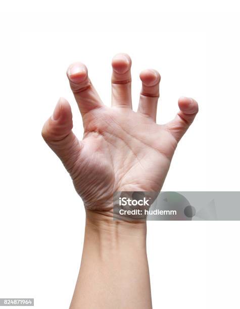 Hand In Outstretched Like A Claw Isolated Stock Photo - Download Image Now