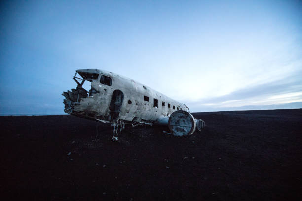 istock Old plane crash site in Iceland 824872370