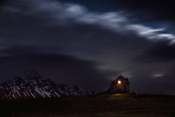The lonely house in fjord, Iceland