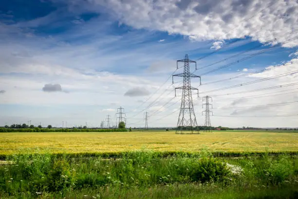 Photo of Row of British Pylons