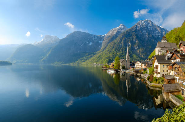 istock Hallstatt town in Austria 824879102