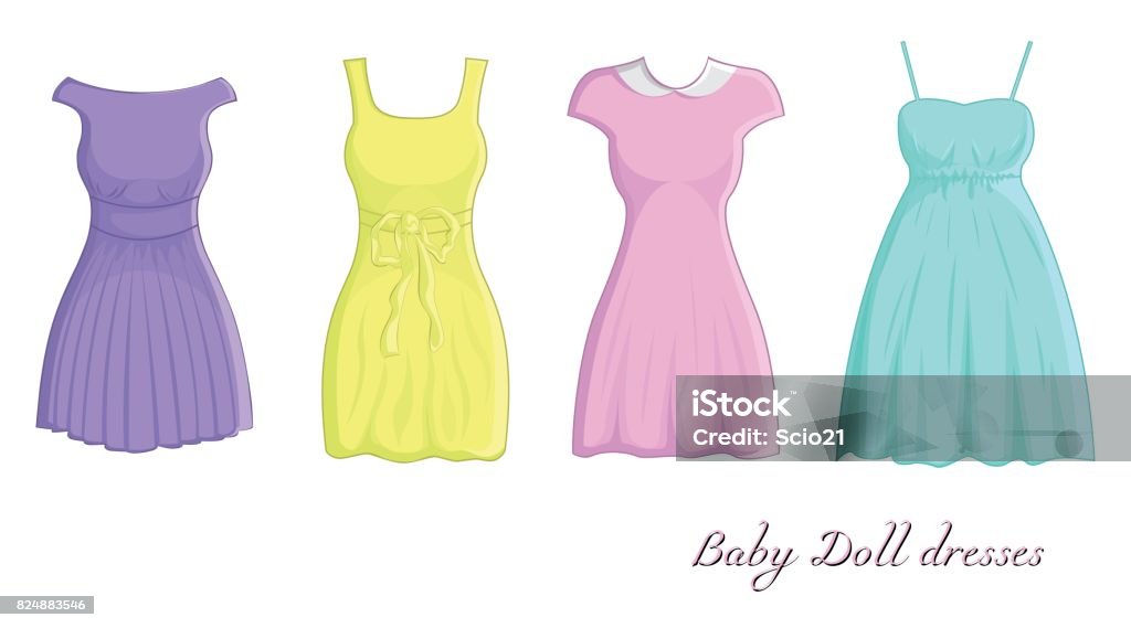 Baby Doll Dresses Stock Illustration - Download Image Now - Adult, Arts  Culture and Entertainment, Bodice - iStock