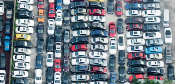 istock Directly above view of crowded parking lot 824886582