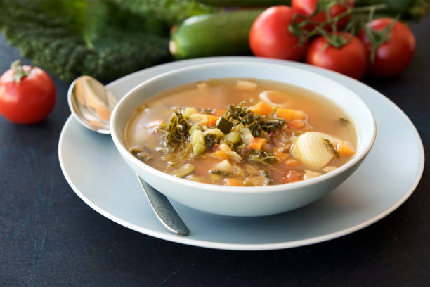 istock Bowl of soup Minestrone. 824891166