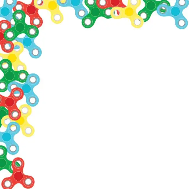 Vector illustration of Picture from color spinners for hands on a white background.