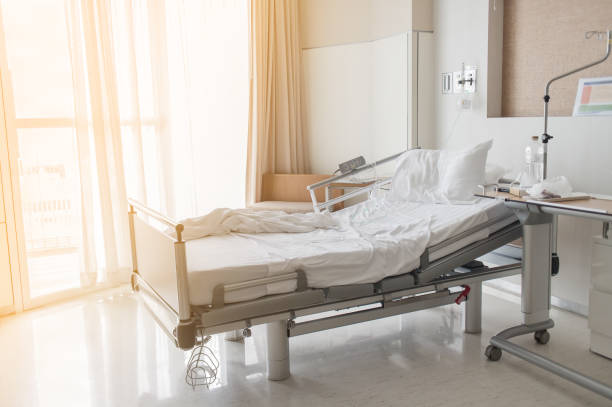 istock Soft focus background of electrical adjustable patient bed in hospital room 824894342