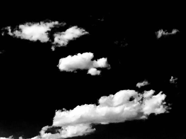 istock Isolated white clouds on black sky. Set of isolated clouds over black background. Design elements. White isolated clouds. Cutout extracted clouds. Black Background. 824924954