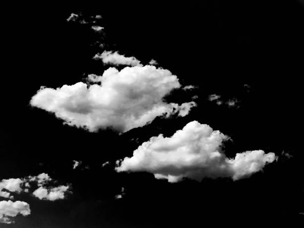 istock Isolated white clouds on black sky. Set of isolated clouds over black background. Design elements. White isolated clouds. Cutout extracted clouds. Black Background. 824925412