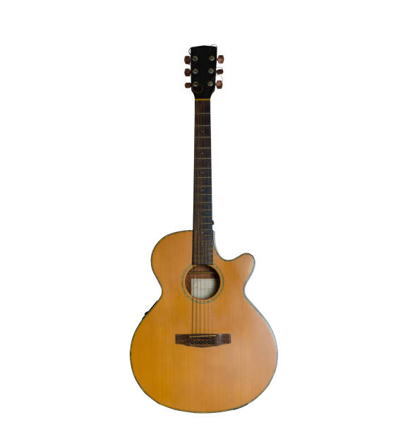 istock acoustic guitar isolated on white background. 824928304
