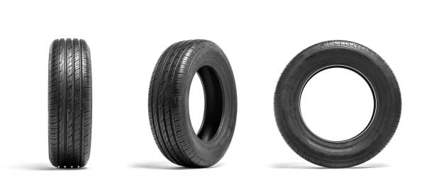 istock New car tires isolated on white background 824928490