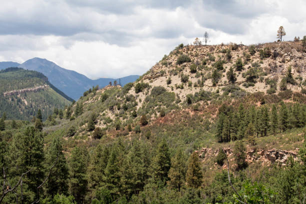 istock Red stain on a hillside from fire fighting slurry 824928668