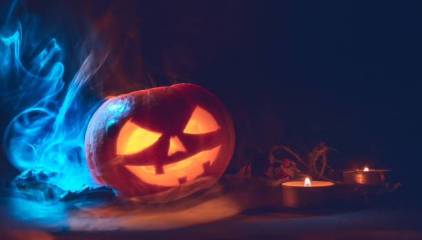 istock Halloween Pumpkins On Wood 824949704