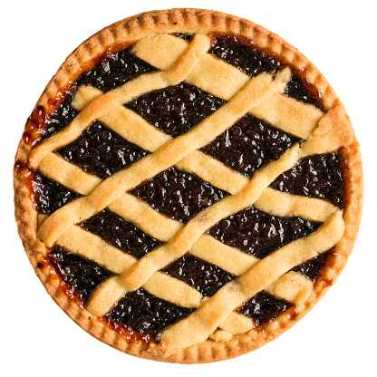 tart with jam isolated on white
