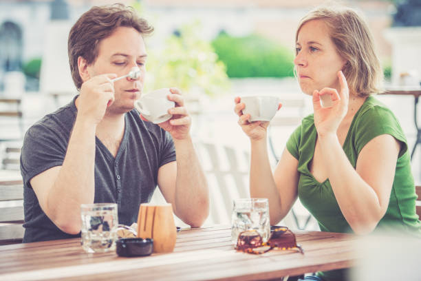 istock Couple drinking italian cappuccino 824962782