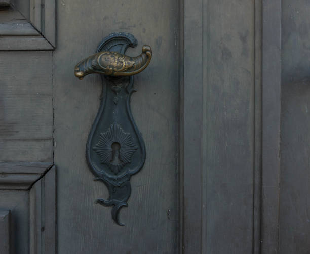 istock The old vintage door handle and keyhole 824965792
