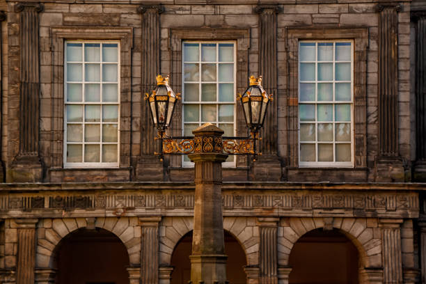 Street lamp detail in the Palace of Holyroodhouse, Edinburgh, Scotland