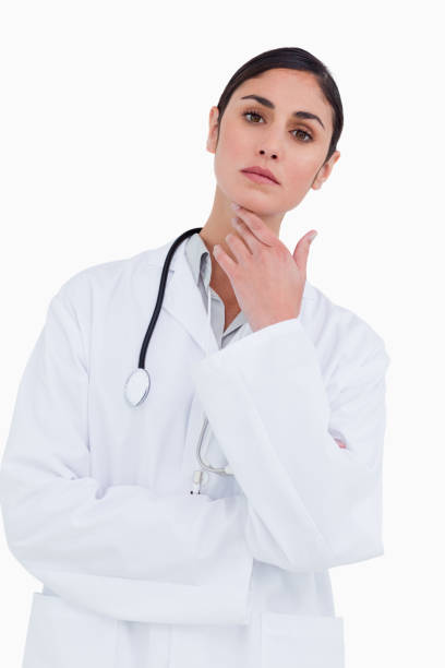 istock Female doctor in thinkers pose 824970718