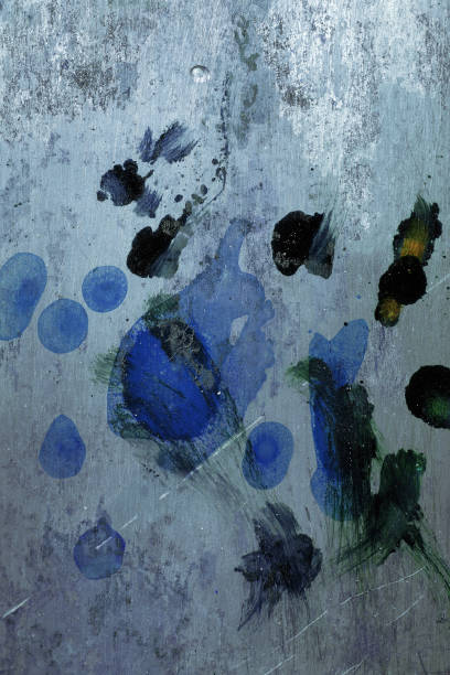 istock Steel sheet with paint splashes 824977684