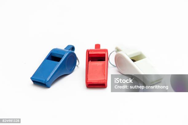 Whistle Stock Photo - Download Image Now - Authority, Blowing, Blue