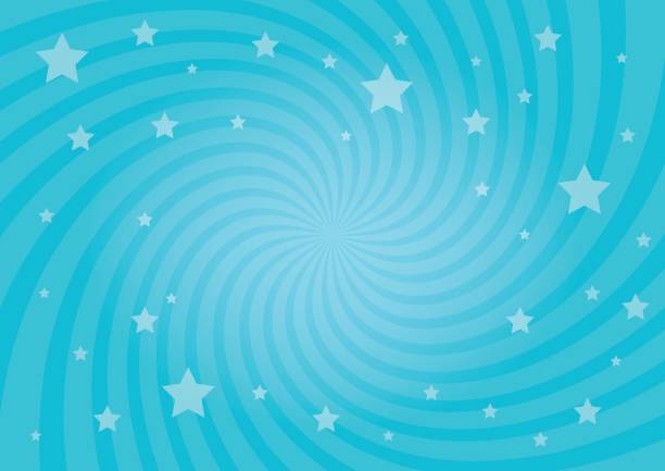 ilustrações de stock, clip art, desenhos animados e ícones de vector illustration for swirl design. swirling radial pattern stars background. vortex starburst spiral twirl square. helix rotation rays. converging psychedelic scalable stripes. fun sun light beams - swirl backgrounds blue single line