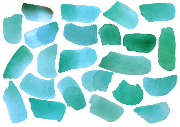 istock Green brush strokes, watercolor brush stroke 824988618