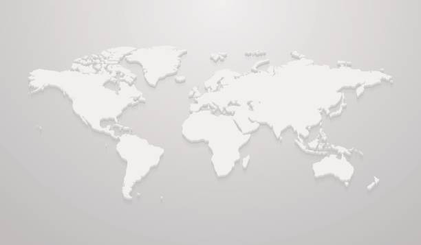 istock Vector illustration of world map mockup for infographics on the gray background 824995178