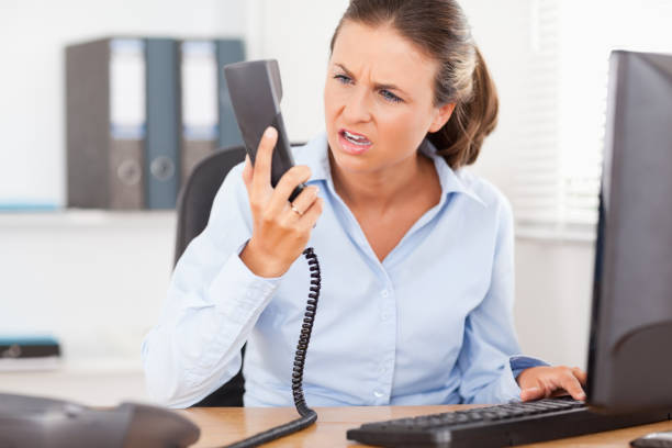 istock Upset businesswoman in office 824995342