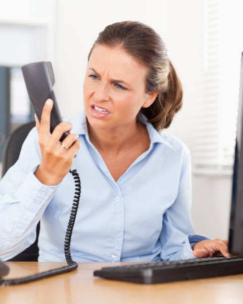 istock Annoyed businesswoman in office 824995352