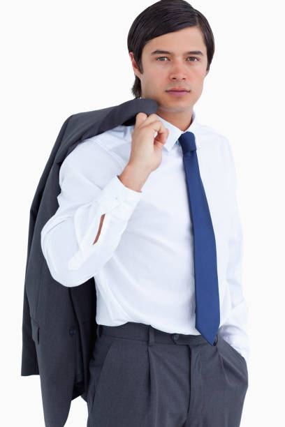 istock Young tradesman with jacket over his shoulder 825001378