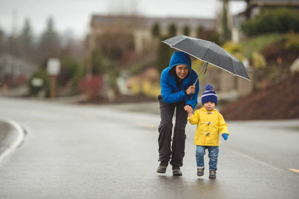 Family Walk in the Rain