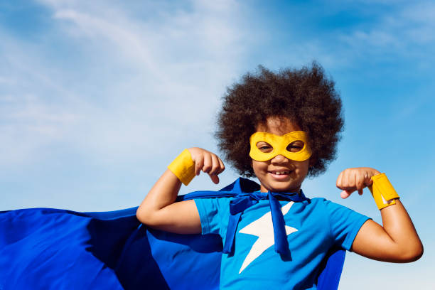 istock Little Boy Super Hero Concept 825023250