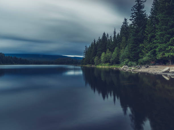 istock morning view of mount rainier with reflection lake 825027310