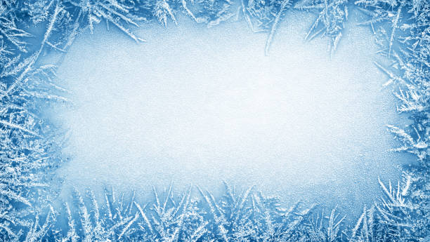 istock Frost crystal border - Christmas background 825034048