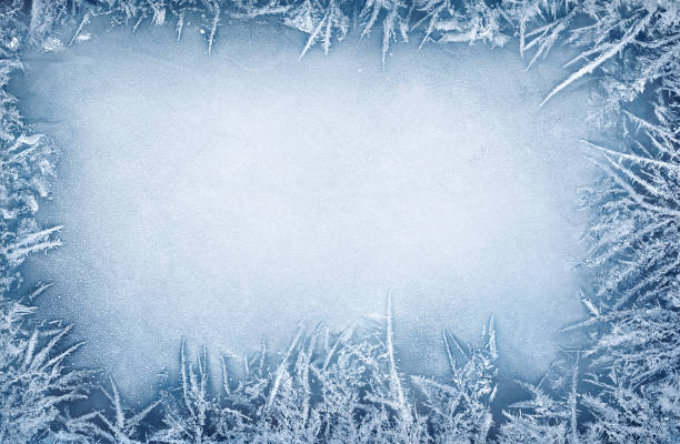 istock Frost crystal border - Christmas background 825034056