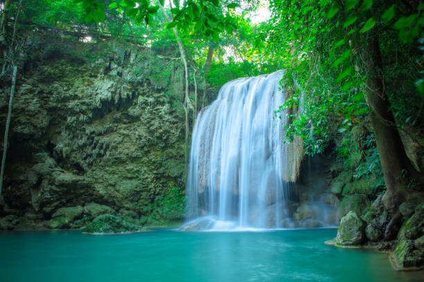 istock Waterfall in Deep forest at Erawan waterfall National Park, 825037528